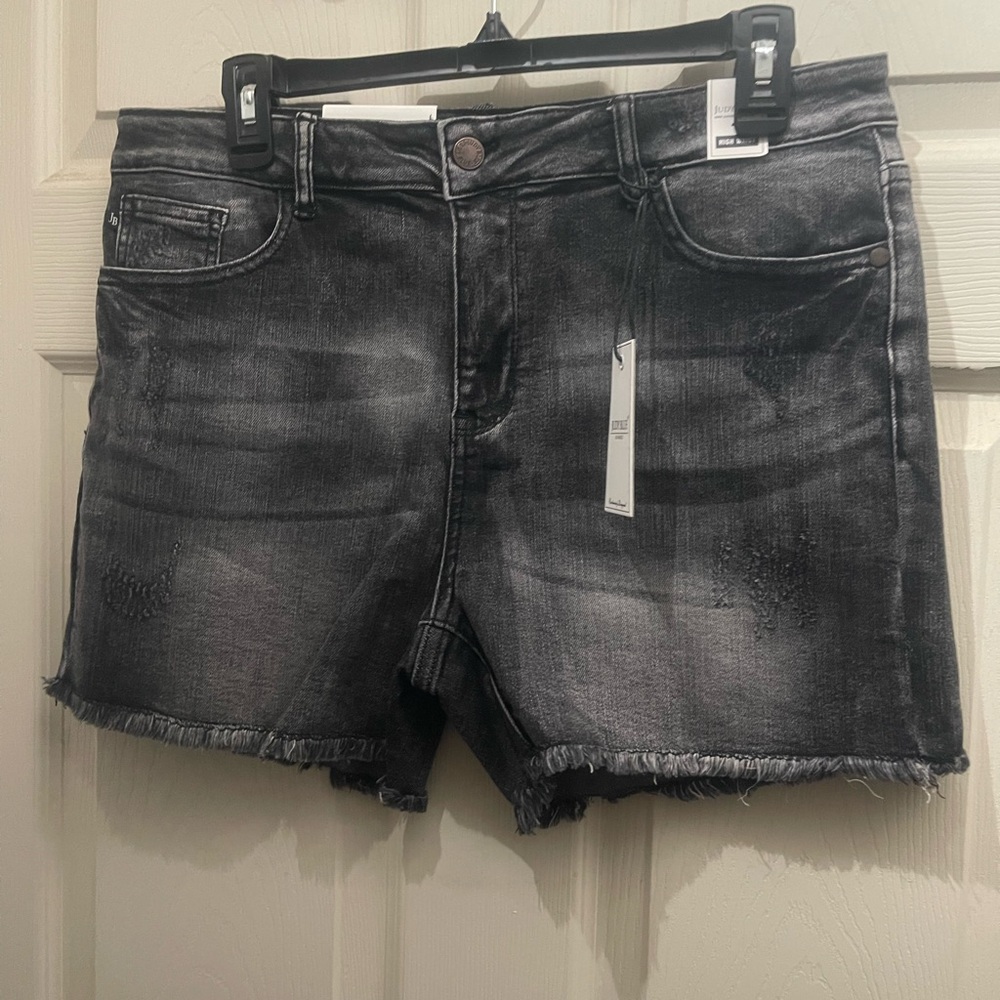 Judy Blue Distressed Black Jean Shorts